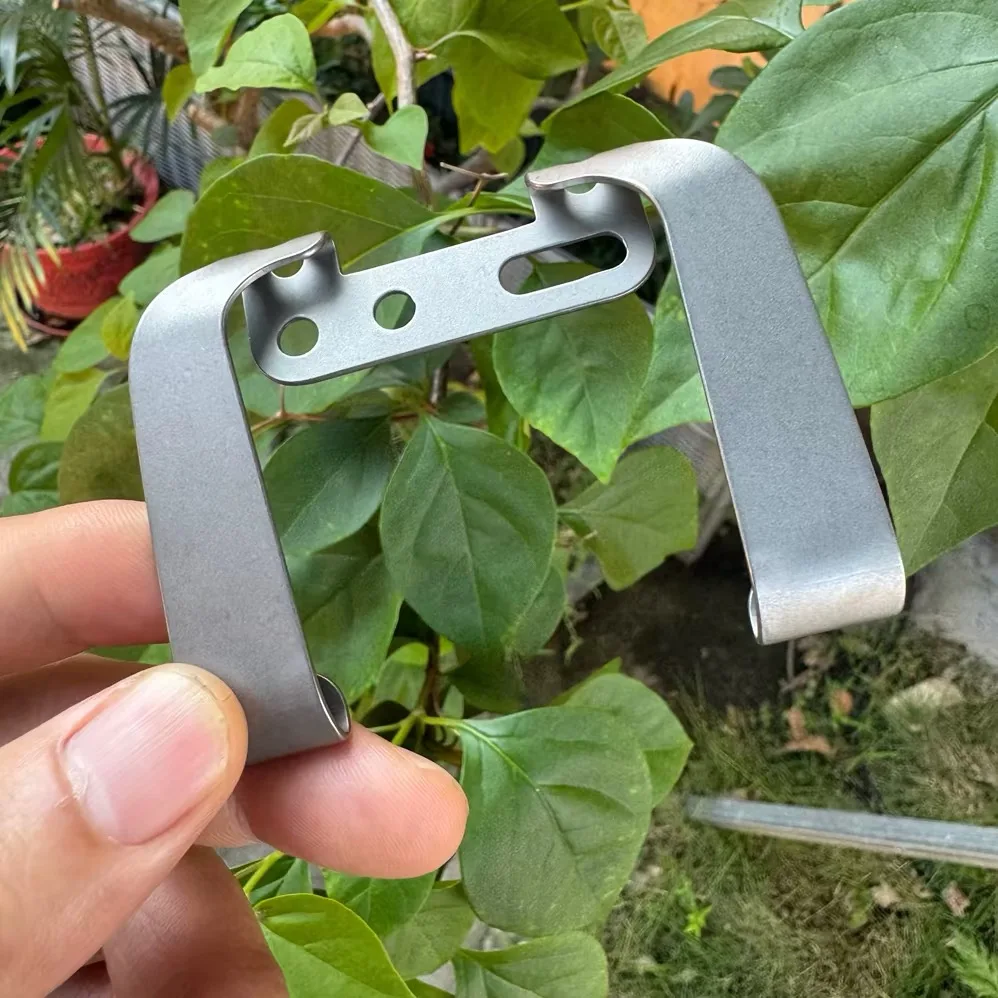 TC4 Titanlegierung Doppelklemmvorrichtung Rückenclip Lederclip Gürtelclip Schraubzubehör EDC K-Board Messerscheide-Clip – Detail 8