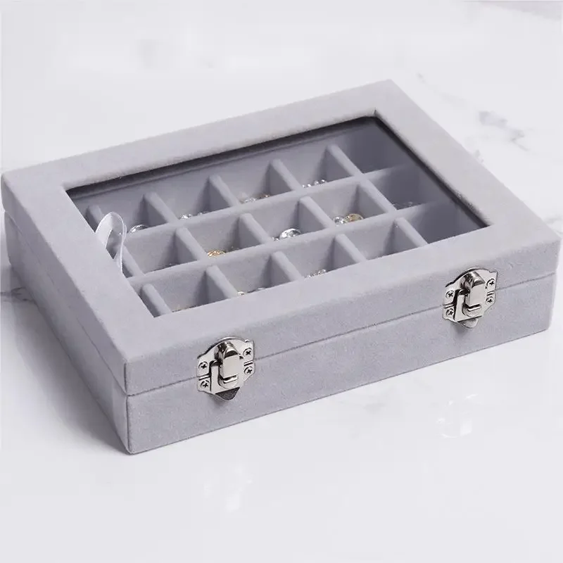 Jewelry Storage Box Earring Ring Necklace Jewelry Display Box Jewelry Classification Dustproof Transparent Flip Lid Jewelry Box