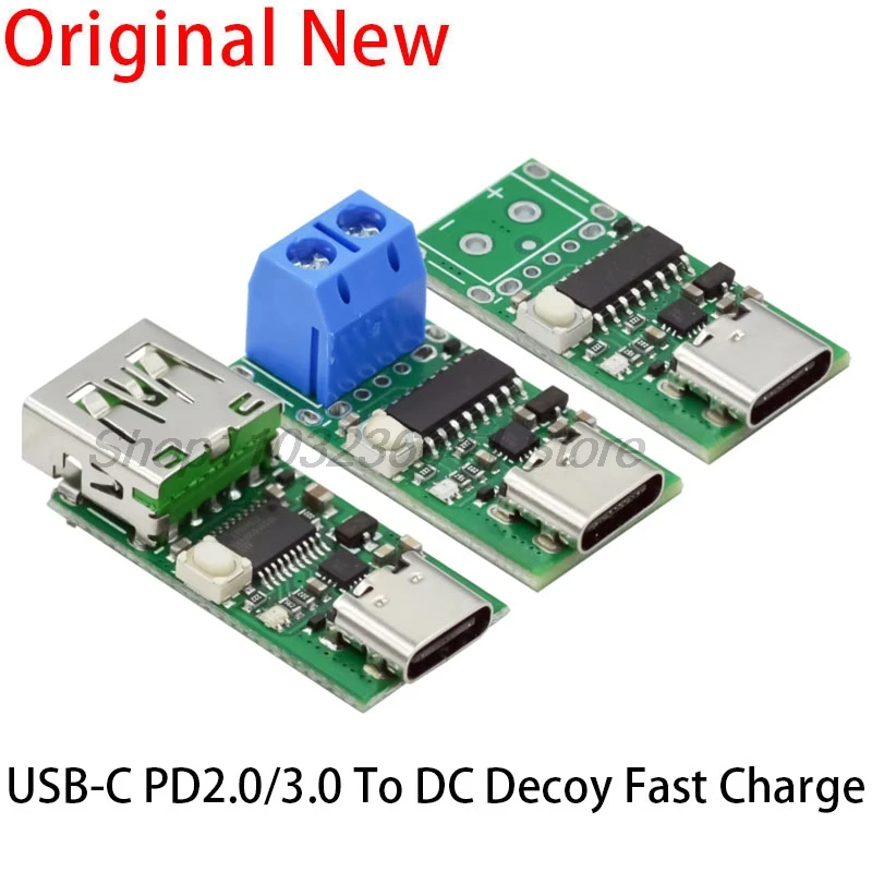 ZY12PDN Type-C USB-C PD2.0 PD3.0 to DC Fast Charge Charging Trigger Polling Detector Notebook Power Supply Change Board Module