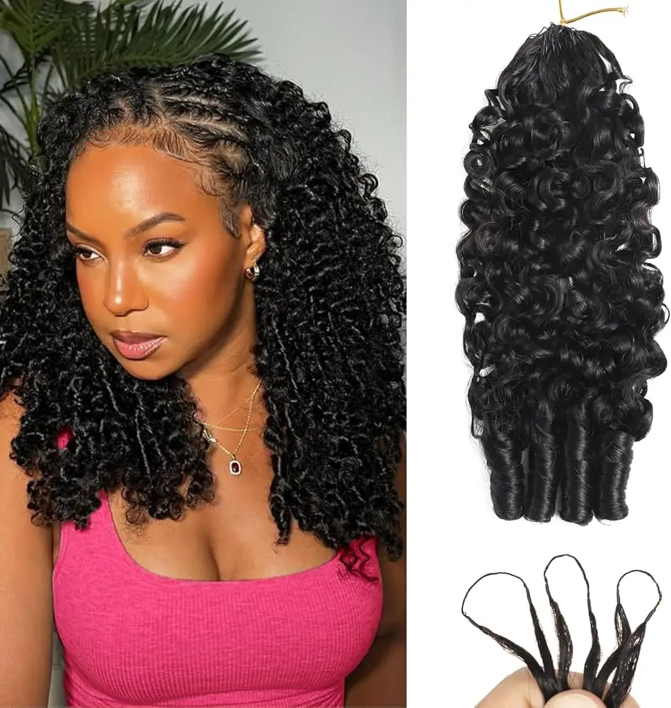 

Натуральные черные 100% человеческие волосы Remy, кудрявые, для наращивания методом крючком (BS Curly Feather Crochet Hair Extension)