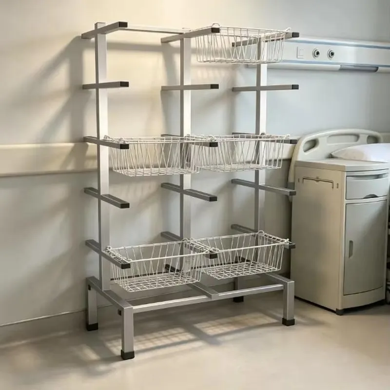 for Heavy Duty 304 Stainless Steel Double Row Basket Storage Rack Modular Wire Mesh Locker for Hospital Laboratories