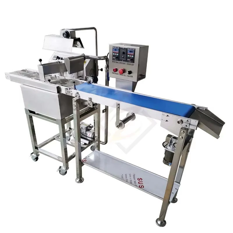HNOC Factory Automatic Chocolate Coating Mini Chocolate Covering Machine Small Chocolate Enrobing Line With Cooling Tunnel