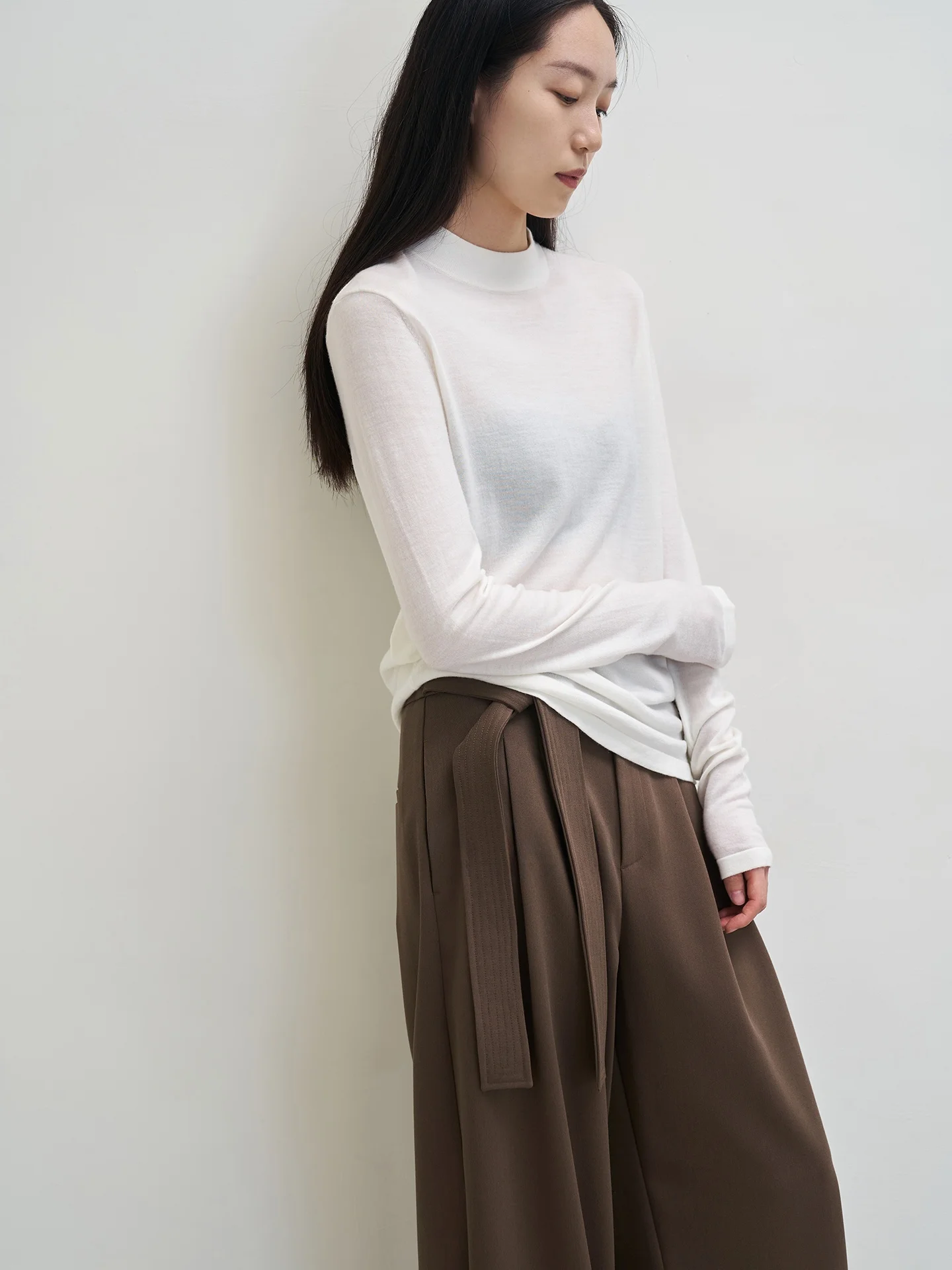 

Seei Women's Fine Wool Knitwear Soft f High Collar Long Sve Base Layer Sweater Ultra Soft Woolen Casual Faion Top