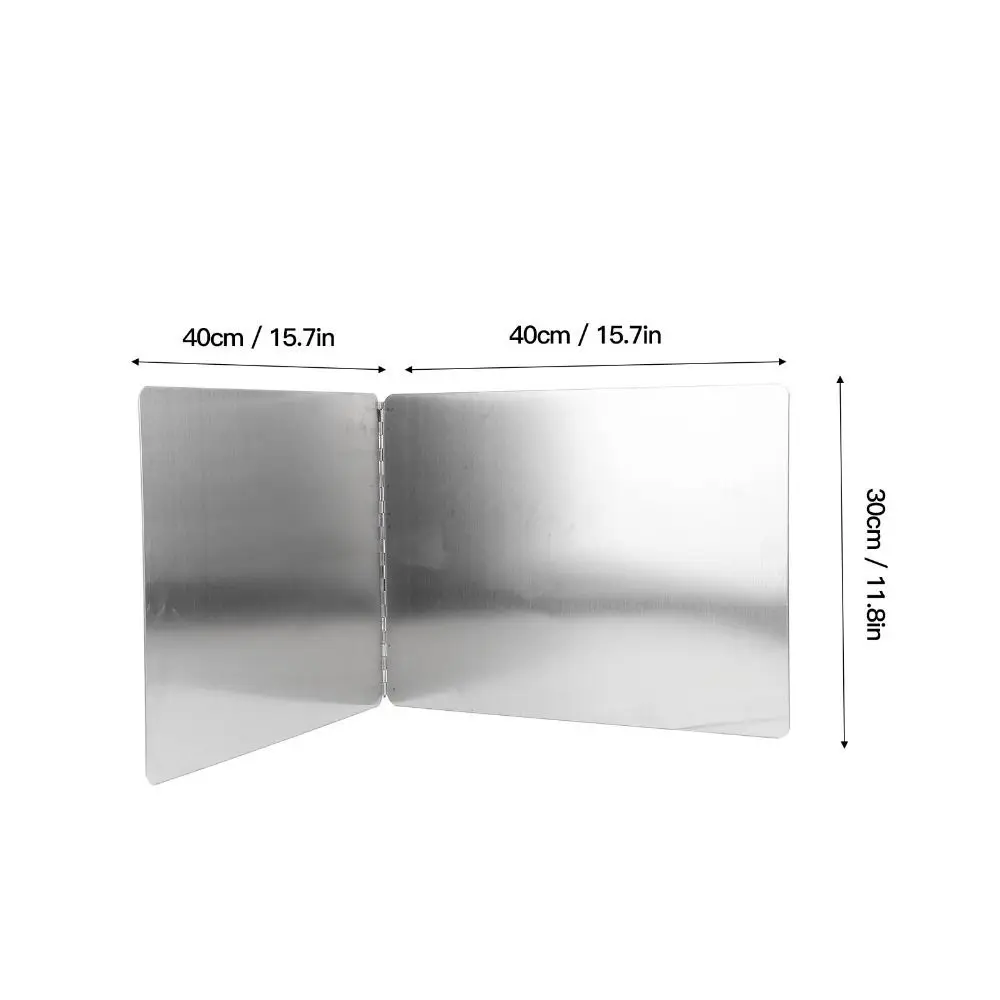 Stainless Steel Stove Splatter Guard Foldable Silver Grease Shield Screen 2 Sided Design Oil Proof Oil Splash Guard