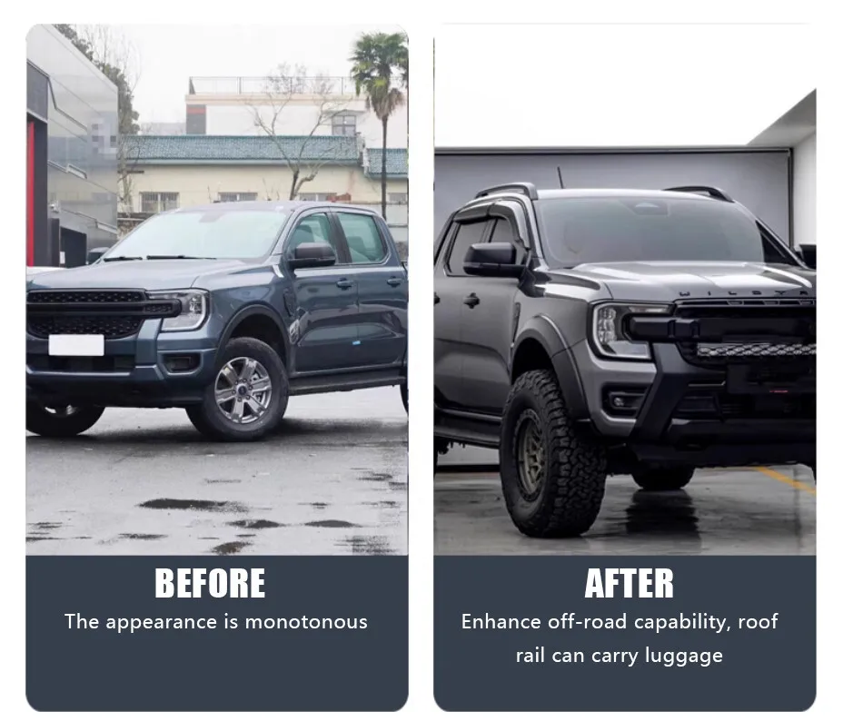Roof Rail Rack Crossbars fit for Ford Ranger T9 2023-2025 Cross Bars Aluminum Alloy Accessories
