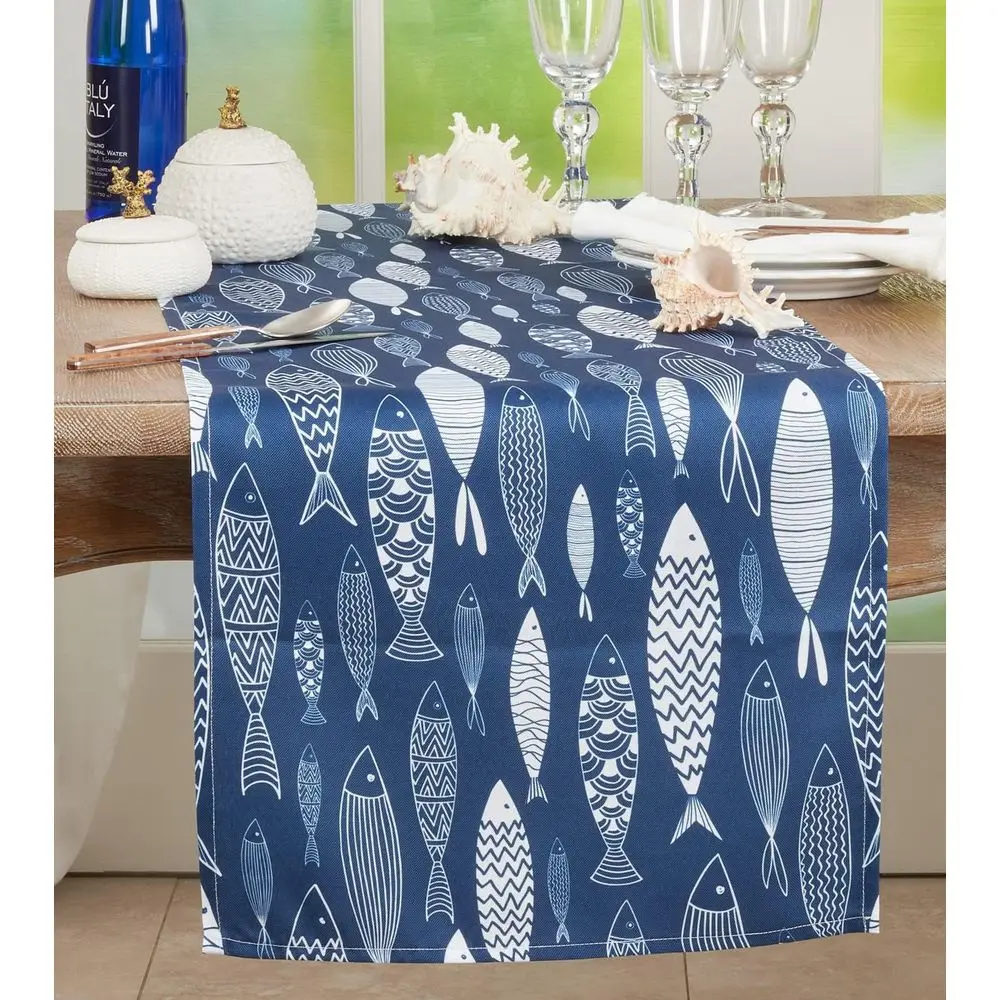 

Navy Blue 16 x 120 Table Runner for Sea Life Theme Table Decor, Ideal for Dining, Banquets, Family Gatherings, and Special Occas