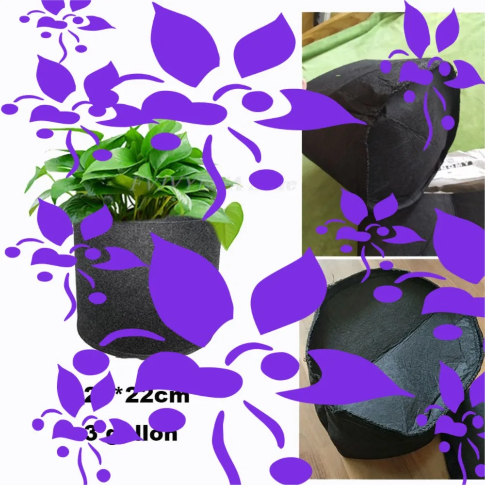 Цветочный горшок для растений, дышащие горшки, мешочек для цветов, 3-галонная тканевая сумка для выращивания растений, контейнер, горшки для растений, товары для дома и сада F1