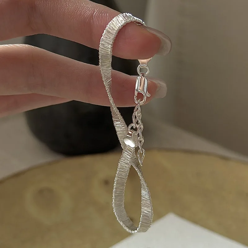 Handmade S925 Sterling Silver Woven Italian Spark Bracelet Niche Retro Engagement Daily Fine Jewelry Gift For Men And Women