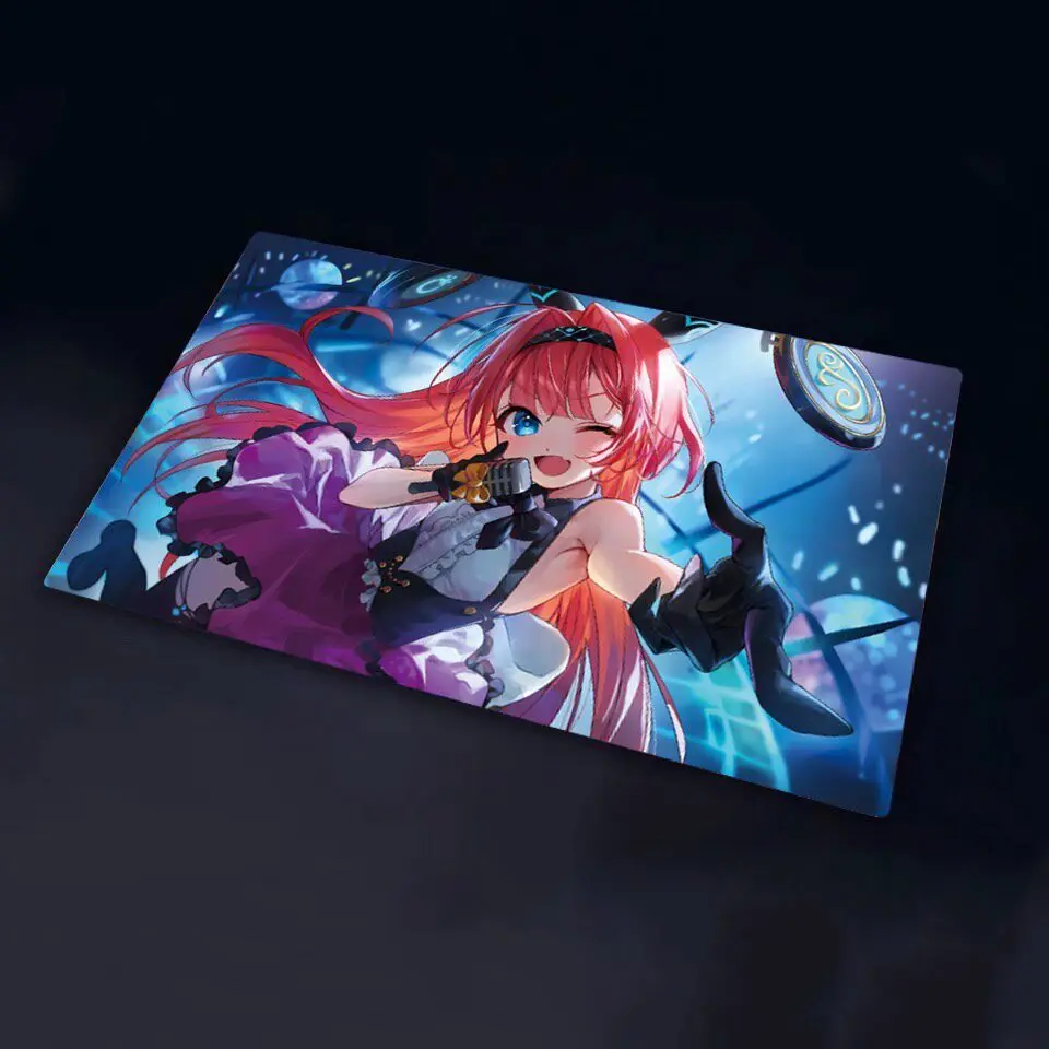 600x350mm Suitable for Shadowverse Lishenna, Omen of Destruction Flash Playmat 1.5mmseamless Edge Single Board Game Card Mat Toy