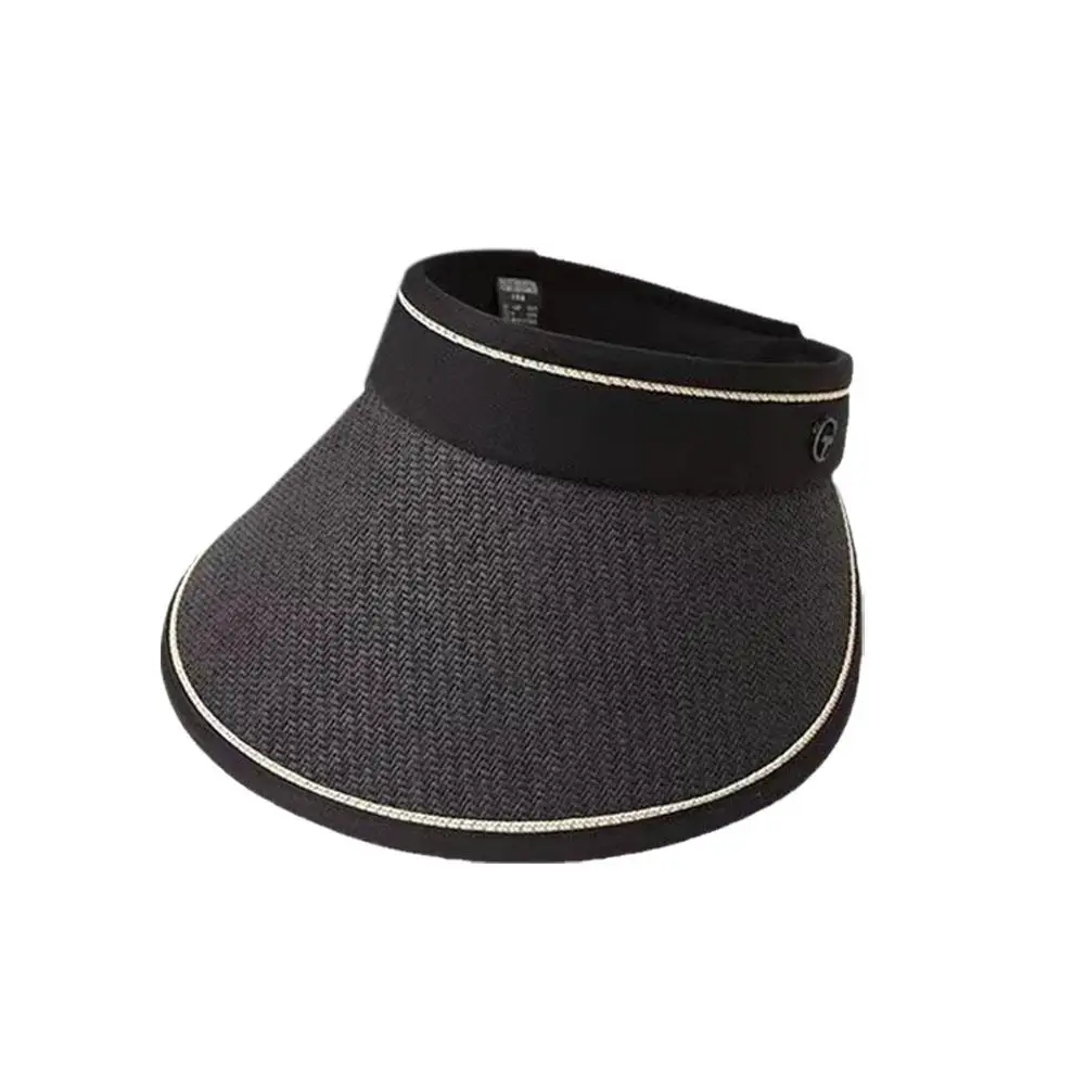 Sombrero de protección solar plegable para mujer, sombrero de paja informal a la moda, protección solar para exteriores, sombrilla de playa para