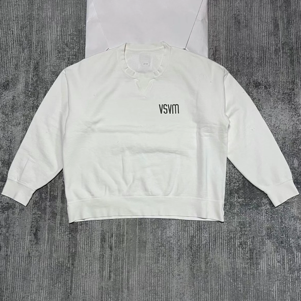 

Visvim 24SS Jumbo SB Sweat L/S Hoodie Thi Cotton Inner Fce Destroyed Oversize round Ne Men's Streetwear Sweatirt