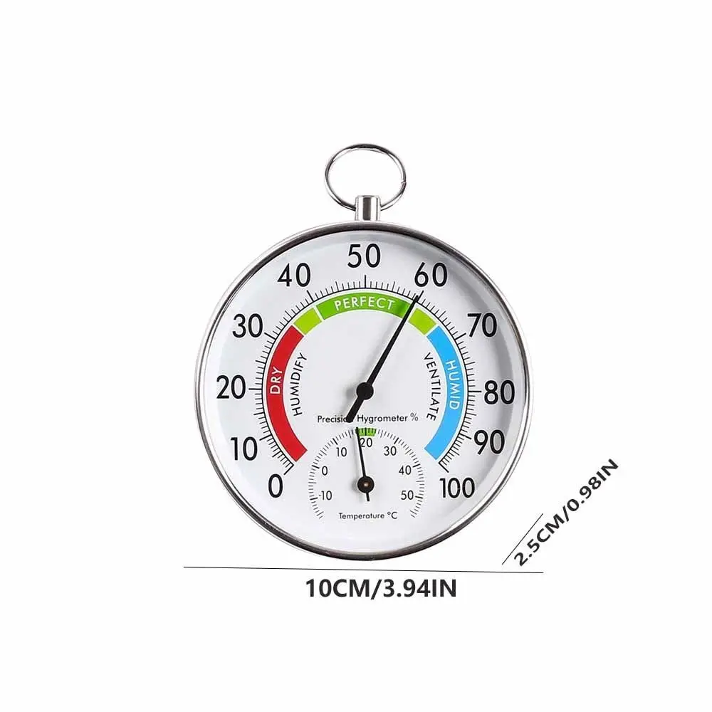 2 in 1 Wall Thermometer Hygrometer Decorative Style Analog Display Analog Thermo-hygrometer -10~50℃ Wall-mounted Sensor