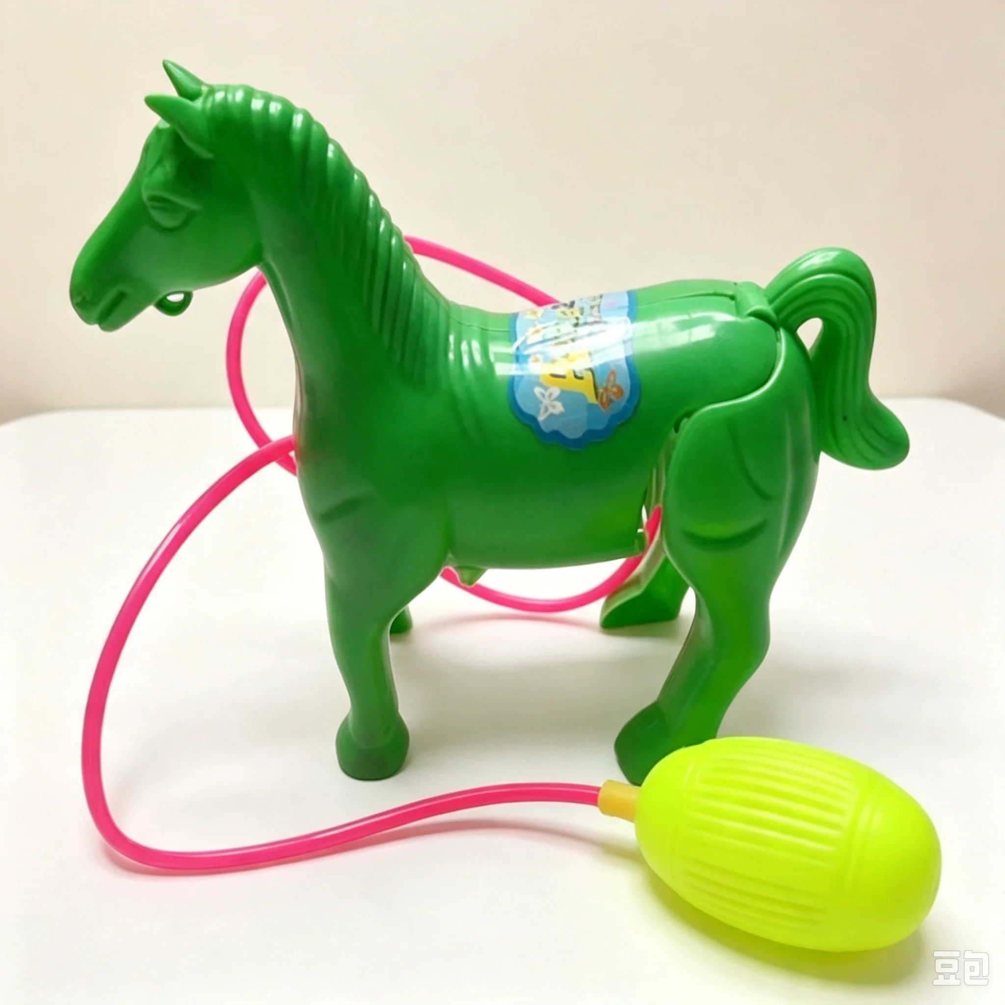 Air Pump Powered Jumping Horse Toy Colorful Plastic Hopping Animal Toy Manual Inflation Interactive Party Ring Toss Game Toy