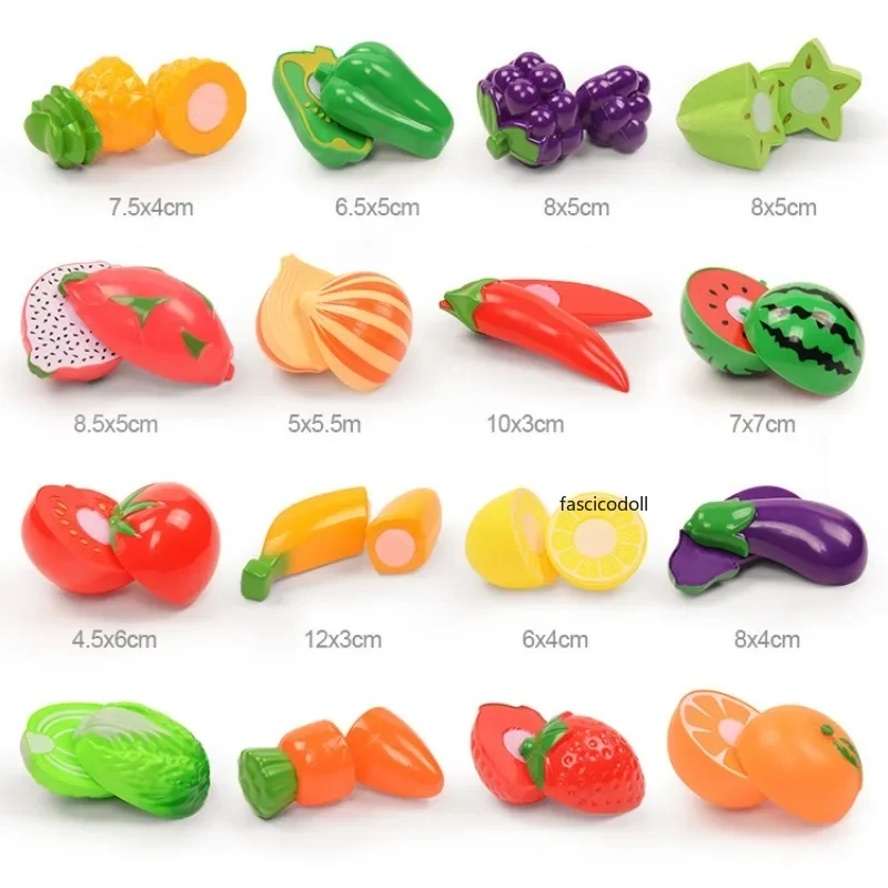 24pieces Set Children's Kitchen Toys That Include Vegetables and Fruits Which Are Suitable for Early Education and Pretend Play