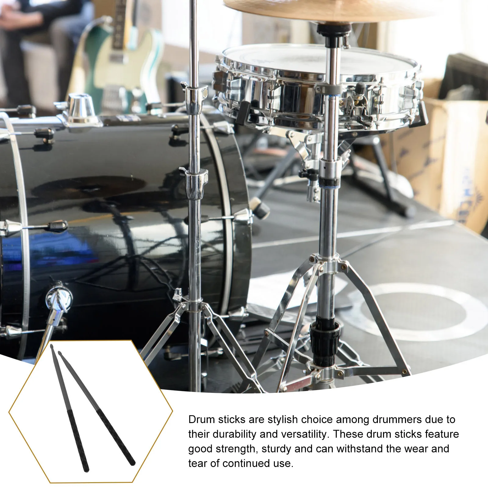 

3Pairs Non Slip Drum Sticks Strong Nylon for Practice Percussion Professional Adult Drumsticks Drum Mallet Adult Drumsticks