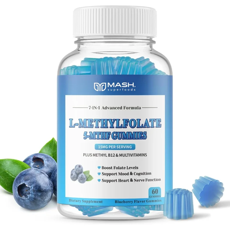 

L-Methylfolate 15mg Gummies, Folate 5-MTHF Supplement, Supports The Immune System
