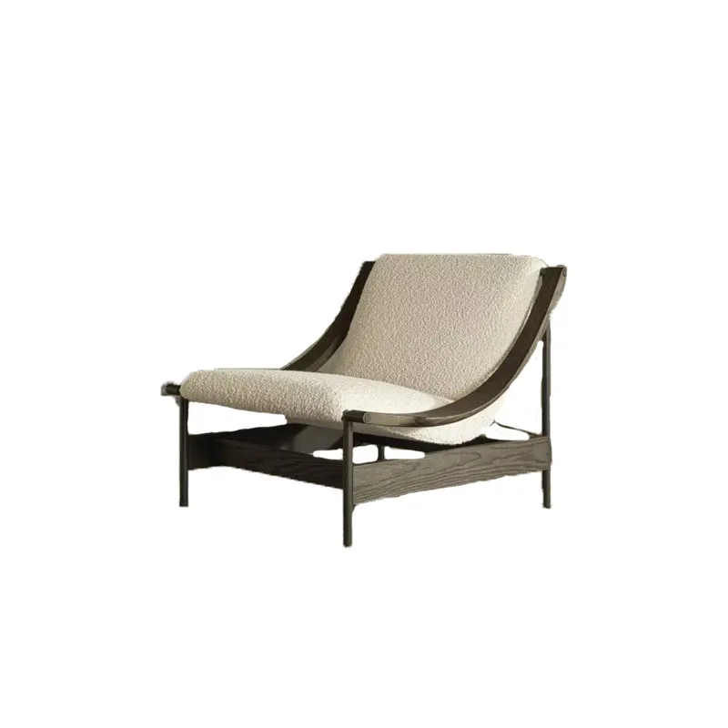 LTT Solid Wood Homestay Hotel Single Lounge Chair Living Room Balcony Leisure Single Sofa Chair