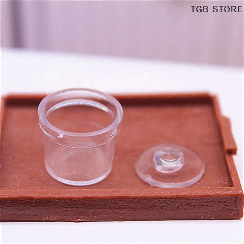 2 szt. 1:12 domek dla lalek miniaturowe szklane butelki na cukier słoik na przyprawy z pokrywką Model dekoracja kuchni zabawka