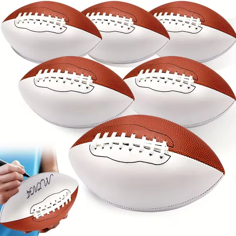 Taglia 3/6/9 Autografo Palloni da calcio americano Trofeo di calcio Regalo memorabile Rugby americano bianco vuoto adatto per partite di rugby
