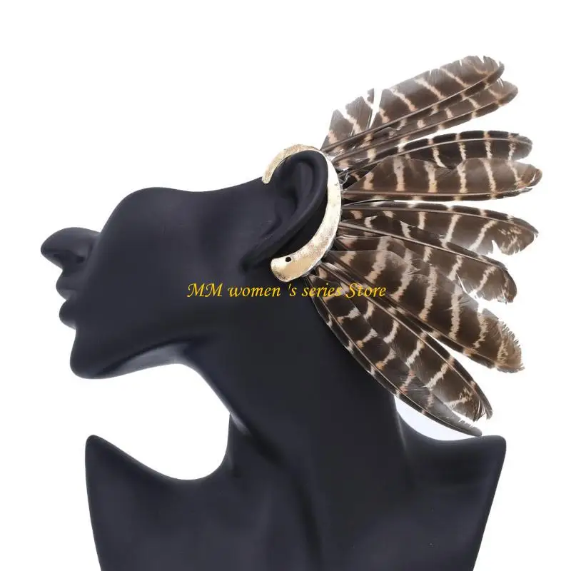 

Q39C Feathered Ear Wrap Earrings Ear Cuff Earrings Jewelry Present for Women Parties