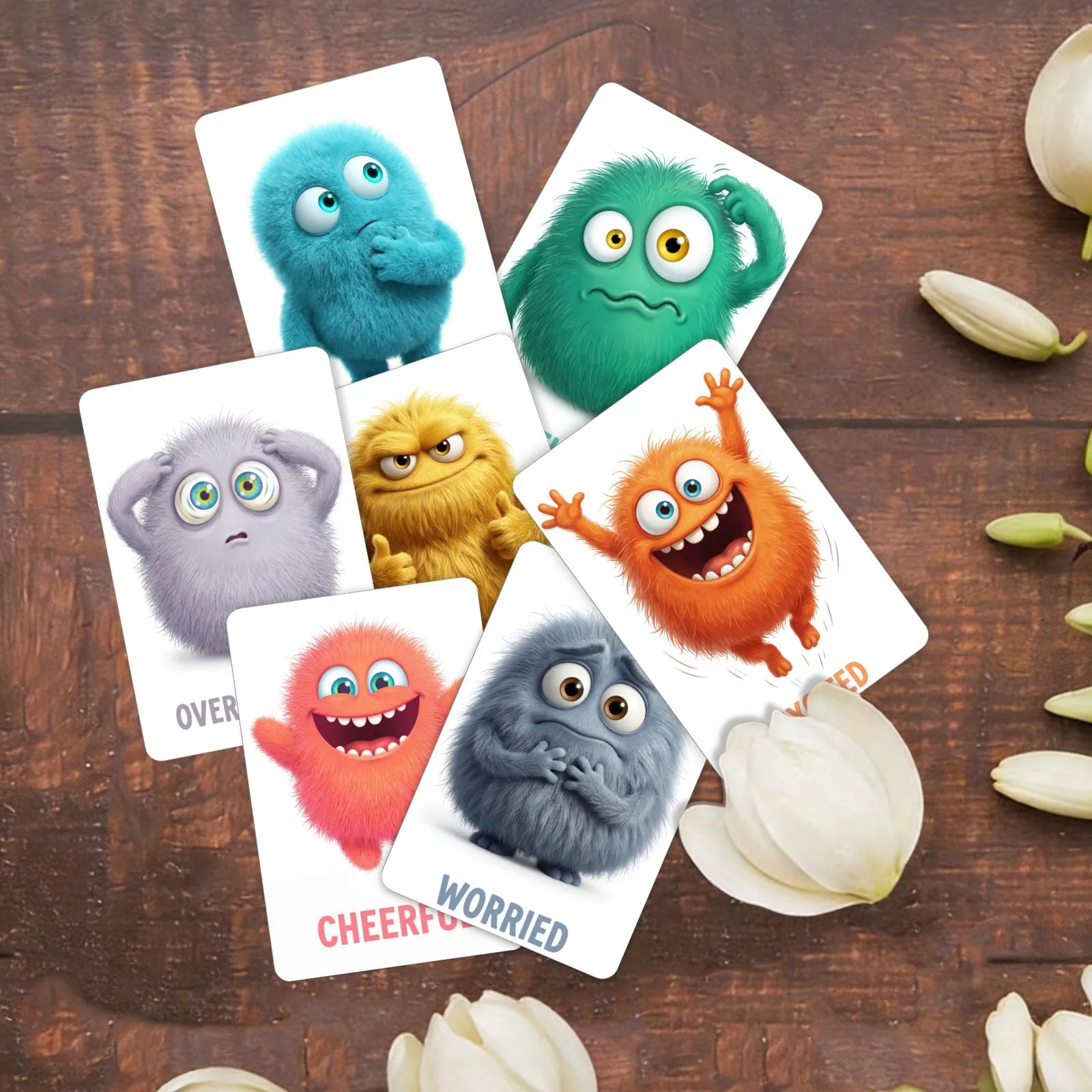 36-teiliges Monster-Emotionskarten-Set, Sozial-Emotionales Lernmaterial, Plüsch-Monster-Gefühlskarten für Kleinkinder, Vorschulbildung – Detail 15