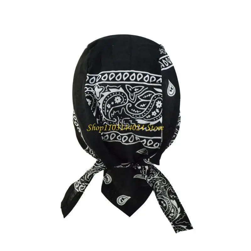 N5KE Outdoor Bandana Adjustable Head Wrap Hip Hop Skull Print Motorcycle Beanie Helmet Cap Liner Pirate Headscarf