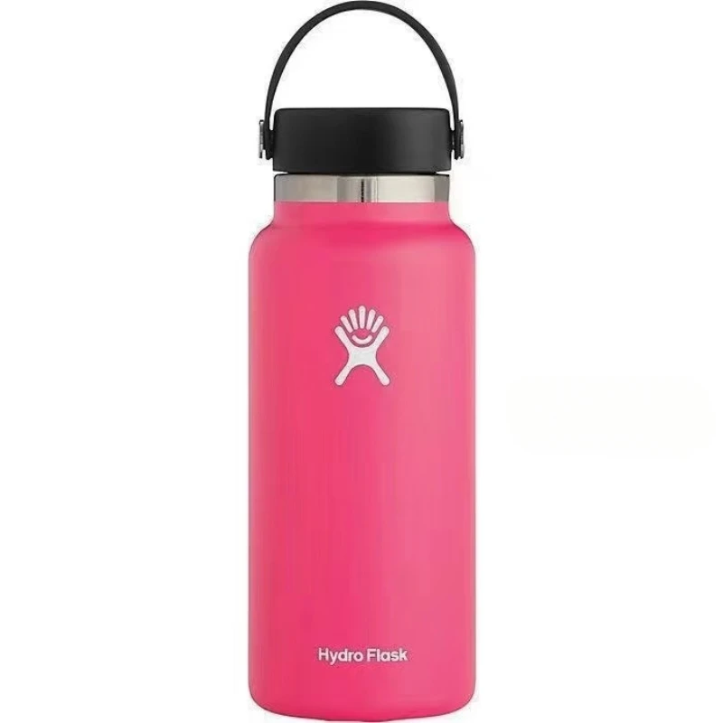 Water bottle wide mouth vacuum insulated stainless steel water bottle leak-proof sealing cover for hot and cold sports travel