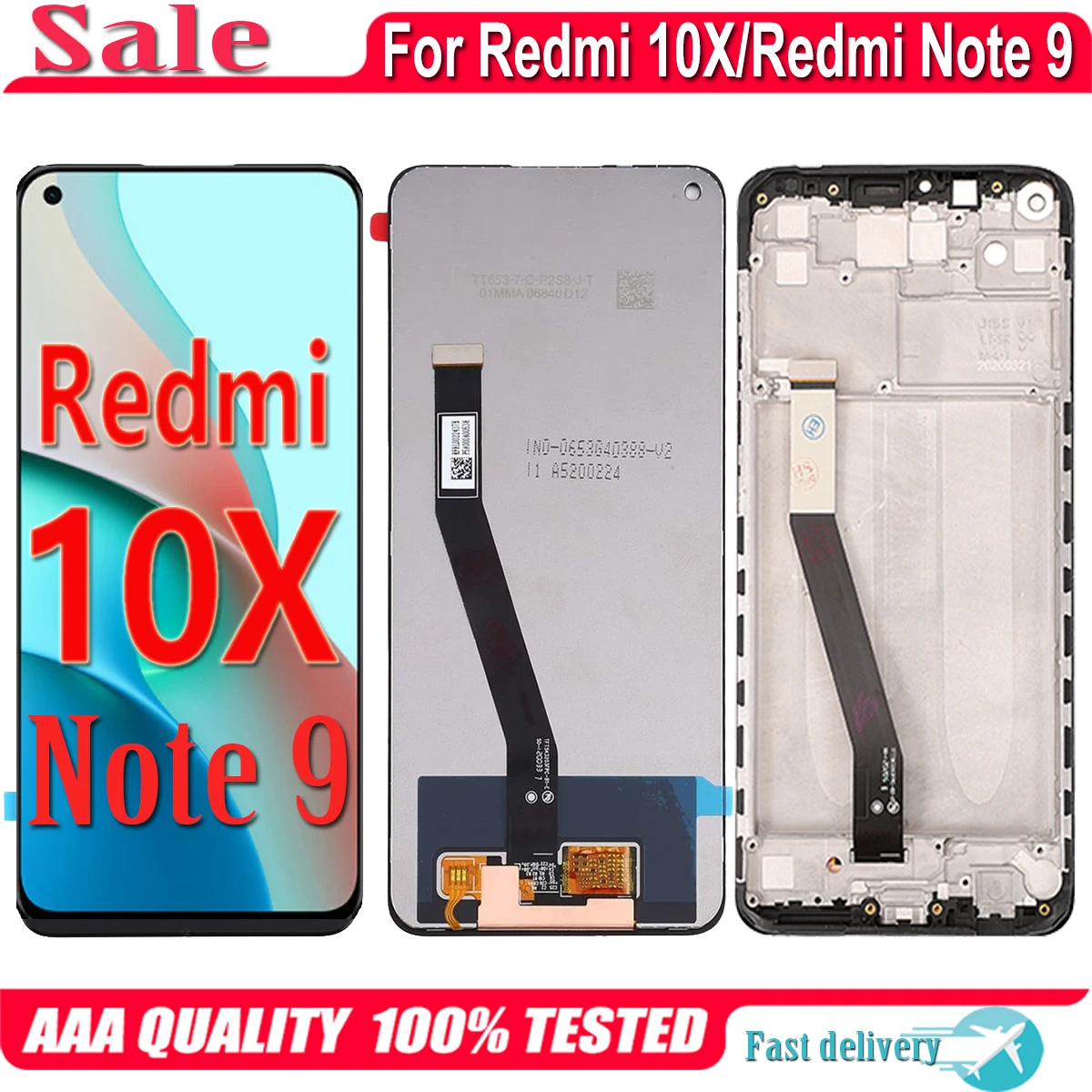 

For Xiaomi Redmi Note 9 Note9 LCD Display Touch Screen Replacement Digitizer Assembly For Redmi 10X 4G LCD With Frame