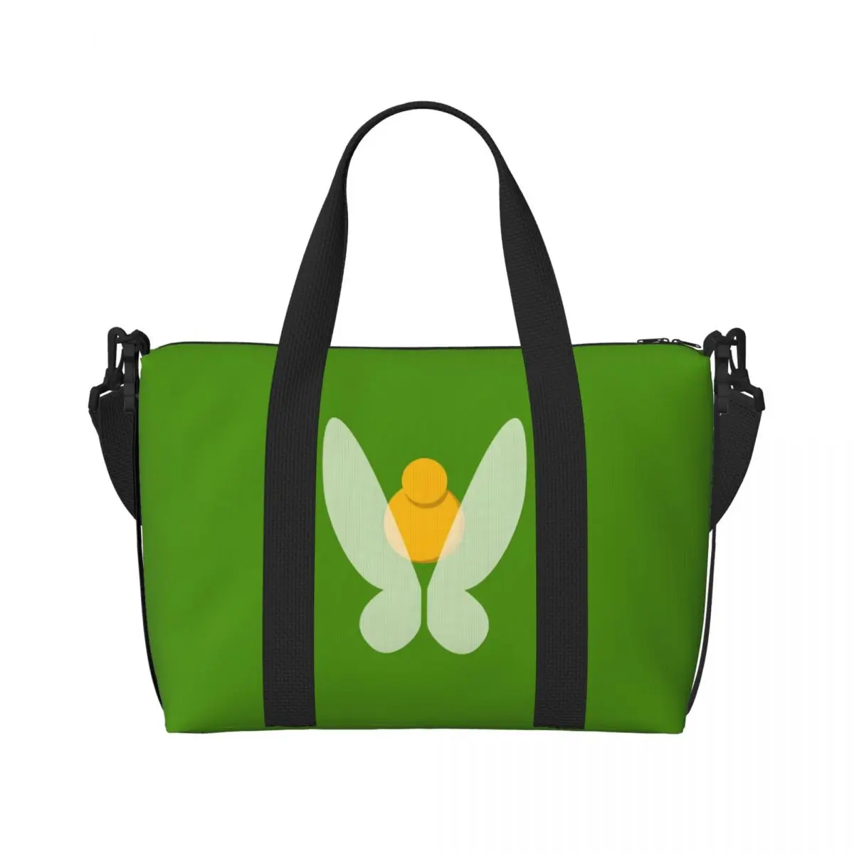 

Custom Tinker Bell Tote Bag Women Large Capacity Fairy Beach Gym Shoulder Travel Bag