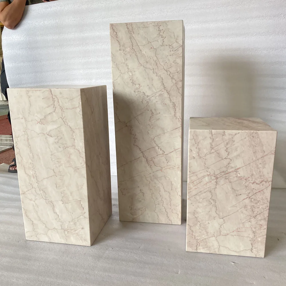 Customized Natural Marble wholesale Stand Plinths Side Table for Home Decor