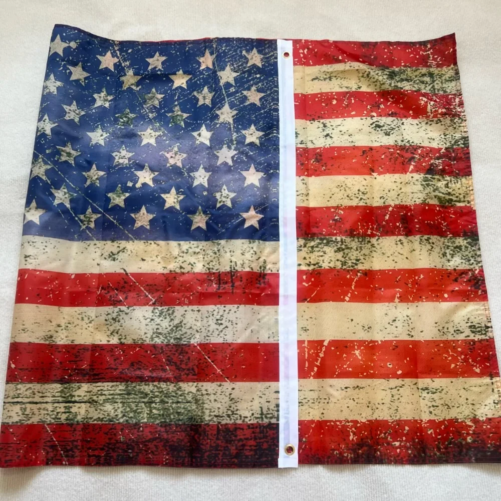 ييكسين القديمة خمر نمط البوليستر العلم شنقا ، العلم القديم القديم ، الشاي الملون ، الولايات المتحدة الأمريكية ، 3x5ft ، 90x150cm