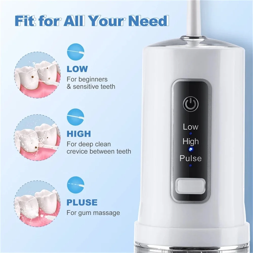 Xiaomi youpin irrigador oral elétrico destacável água flosser portátil jato de água dental à prova dwaterproof água limpador de dentes 4 pçs bocal