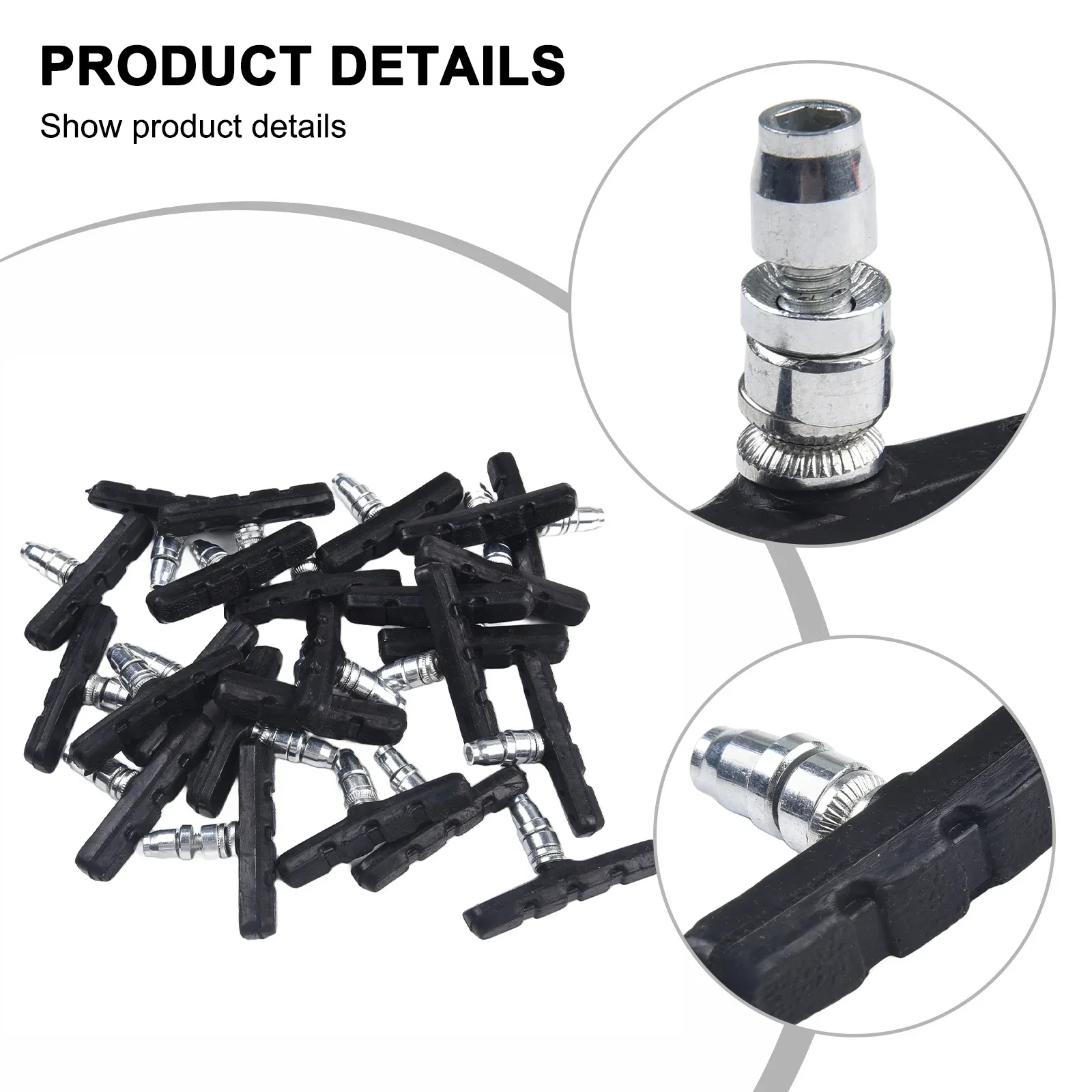 24pcs MTB Bike Brake Shoes For V-Brake Symmetrical 70mm Bicycle Brake Pads For-Shimano V Brake Holder Cycling Accessories Part