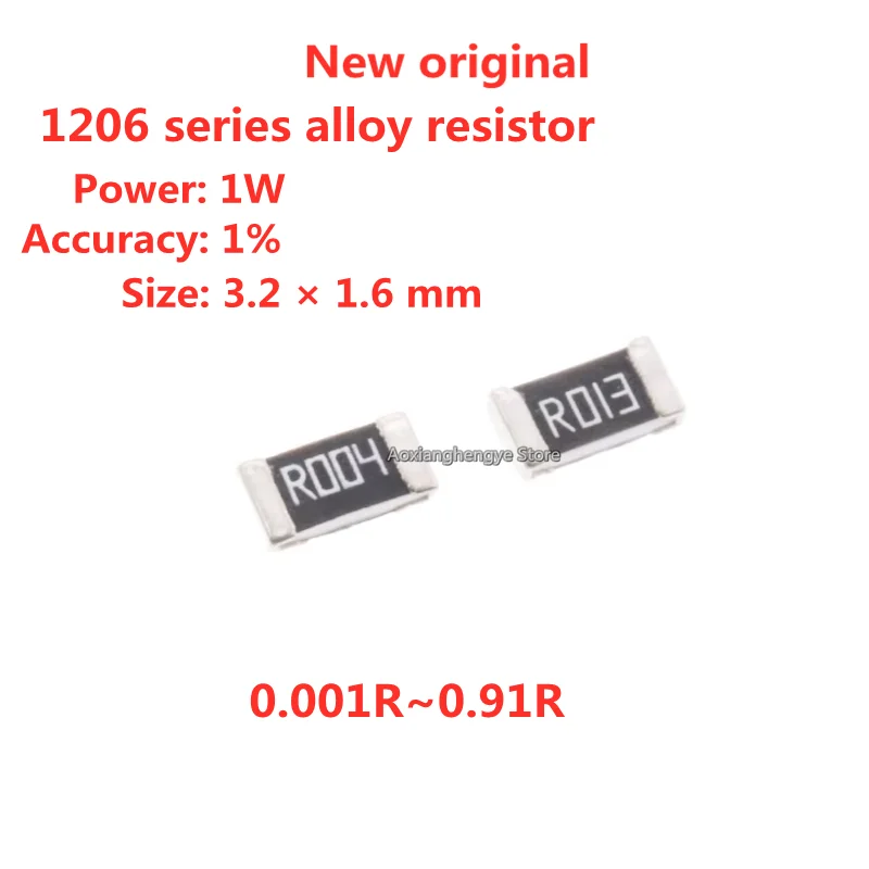 20PCS 1206 series alloy resistor 0.001R0.01R0.02R0.03R0.05R0.1R0.2R0.3R0.4R 10MR 1% 1W Precision current detection resistor