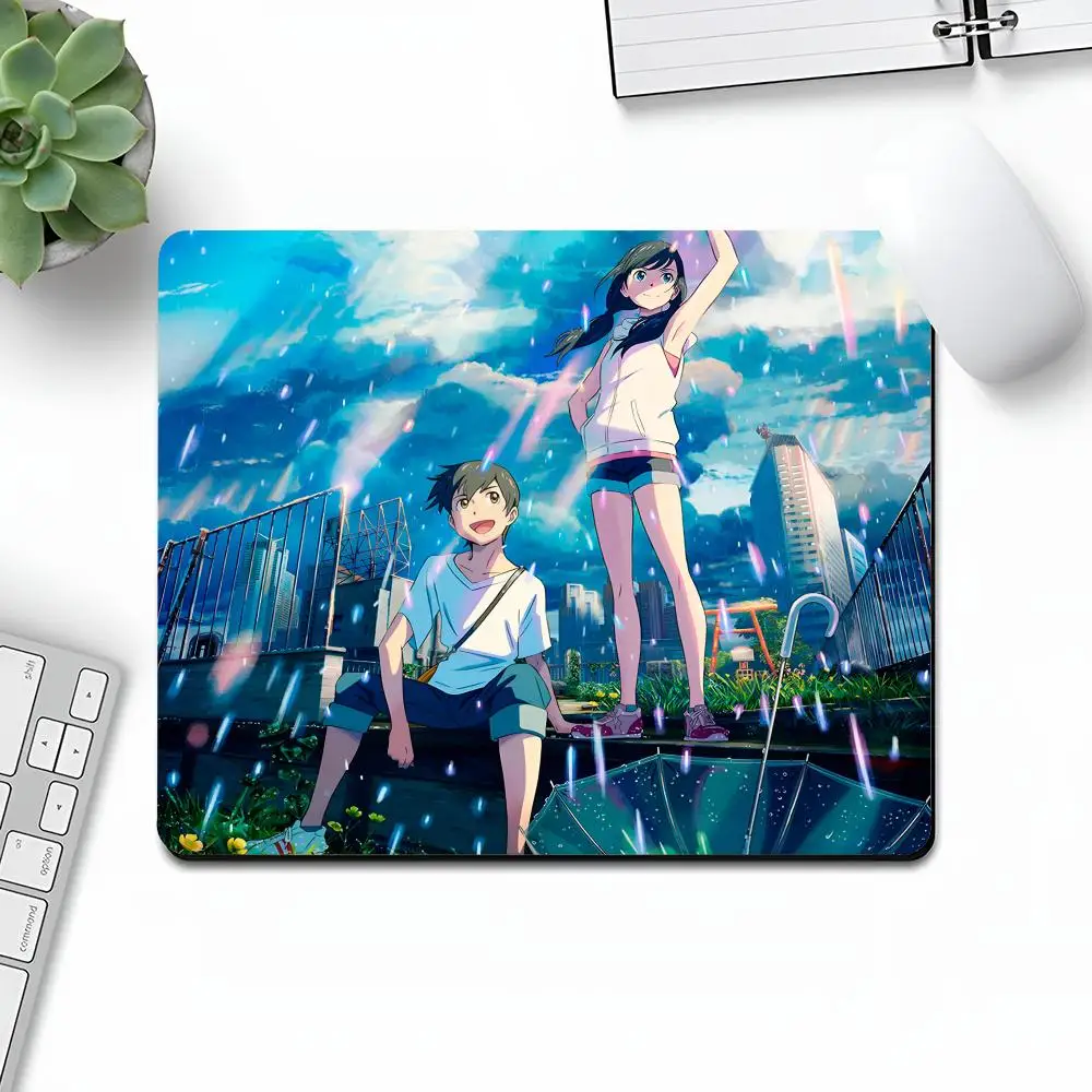 Weathering With You Mouse Pad Art Gaming Gamer Small Rubber Locking Edge Large Computer MousePad Gamer Laptop Desk Pad