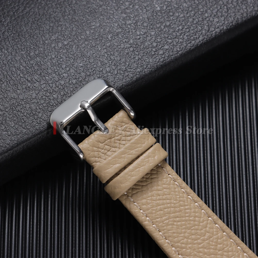 Leder-Uhrenarmband 16/18mm 19mm 20mm 21mm 22mm Epsom-Leder Schnellverschluss-Uhrenband Handgefertigtes Armband mit Palmenmuster – Detail 4