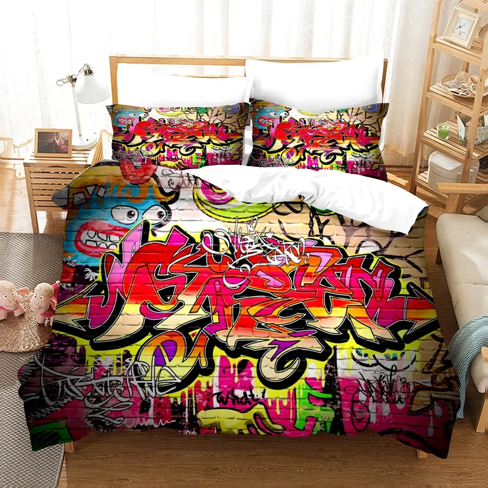 

3D Printed Hip-hop Style Bedding Set Single Twin Double Queen King Cal King Size Bed Linen Set