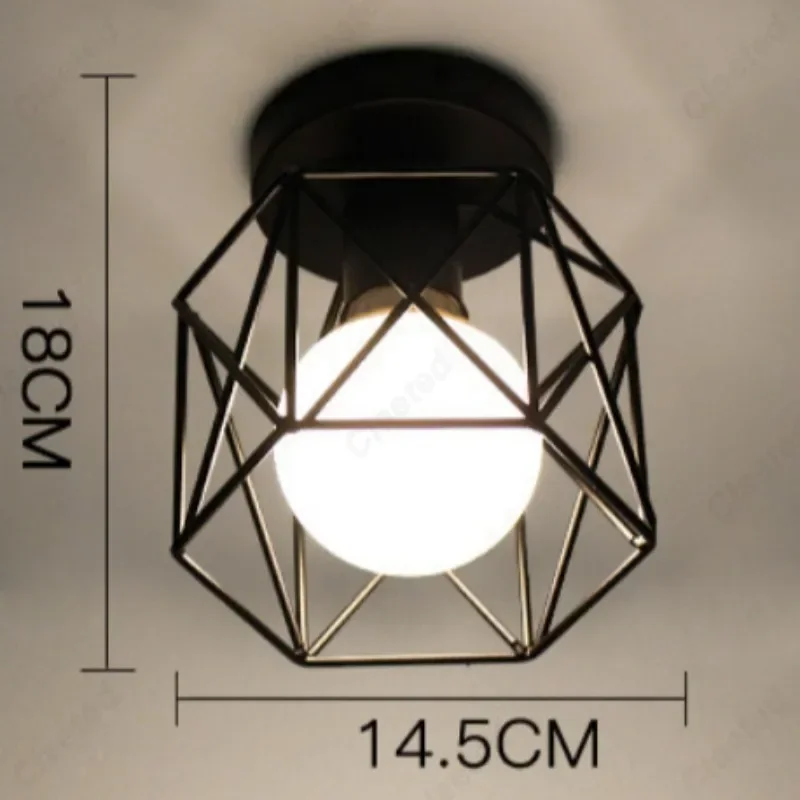 Creative and Minimalist LED Wrought Iron Ceiling Light E27 Corridor Dining Room Balcony Living Room Bar Decoration Lighting