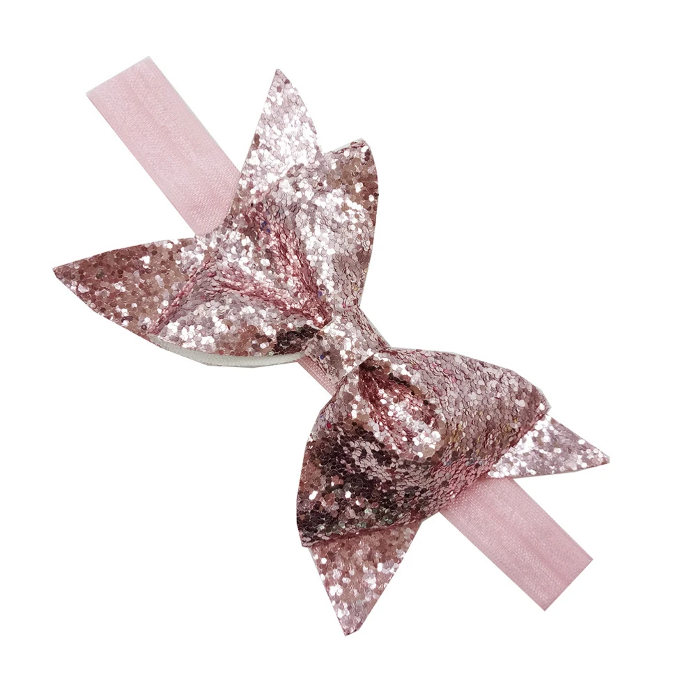 

Sequin Bowknot Headband 1 Unit Pretty Hair Accessory for Toddlers Girls Glitter Kids Hair Bands Party Wear Pink