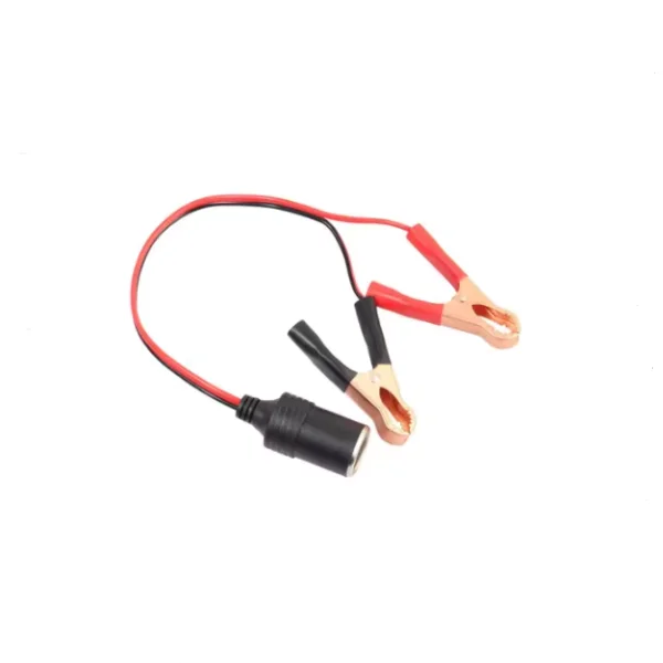 12V-24V Car Truck High Power Battery Clip Convert Cigarette Lighter Socket For Vacuum Cleaner Inflatable Pump 16Awg Cable