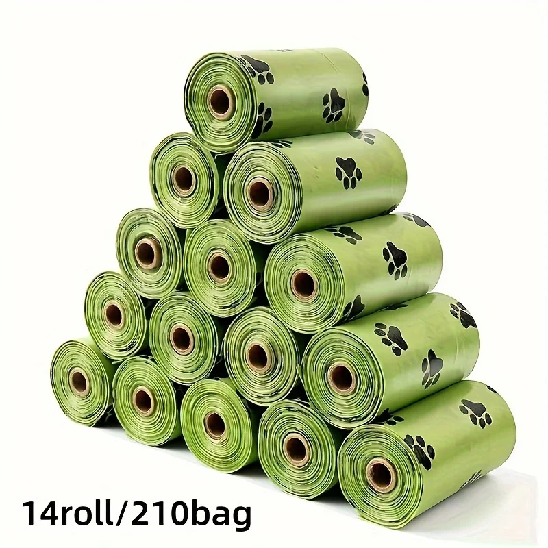 

14/28 Rolls, 210/420 Pet Toilet Bags with Fragrance And Leak Proof Dog Feces Bags, Suitable for Cats And Dogs, Trash Cans, Essential for Pet Cleaning