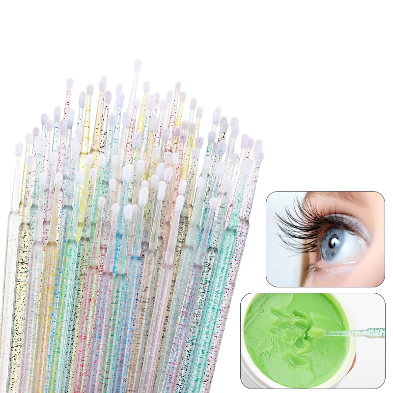 Kit de Fournitures d'Extension de Cils, Microbrosse, Ruban, Support de Colle, Patch pour les Yeux, Baguettes de Mascara de Poulet, Outil d'Applicateur