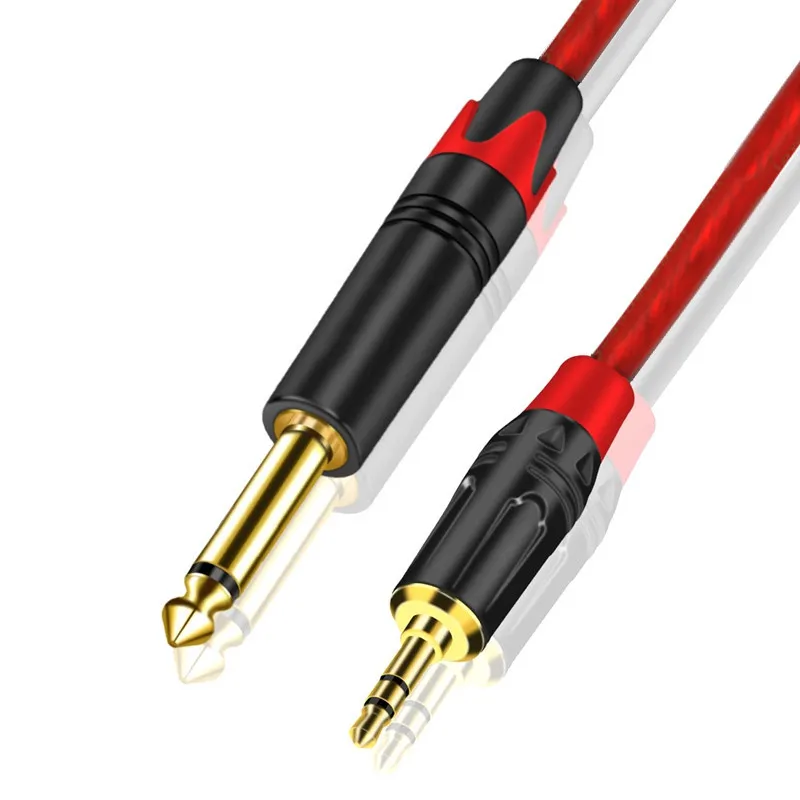 HiFi AUX Cable 6.5mm to 3.5mm 10M 15 20M Audio Single Track Speaker Cable for PC Guitar DVD Mixer Phone Computer Amplifier Cable