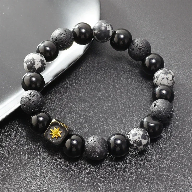 Volcanic Stone Bracelet for Men Lava Stone Beads Bracelet Tibetan Buddha Wrist Chain Women Men Jewelry Gift New Bracelets