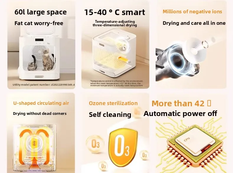 Pet Drying Box, Automatic Cat and Dog Bath Dryer, Household Hair Dryer, Water Dryer.