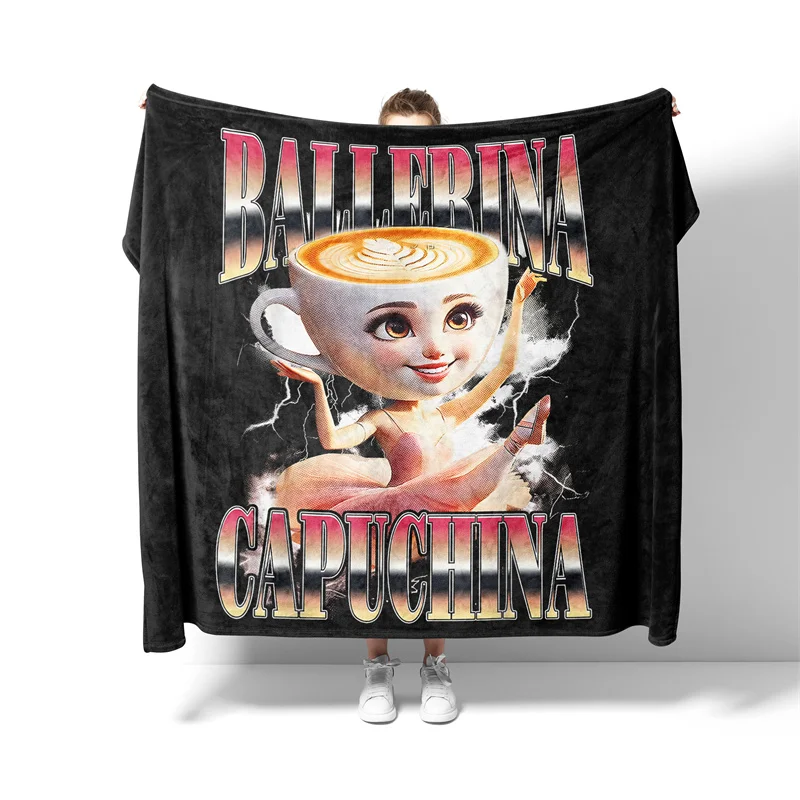 Aertemisi Ballerina Cappuccina Italian Brainrot Pet Blanket for Small Medium Large Dog Cat Puppy Kitten Couch Sofa Bed
