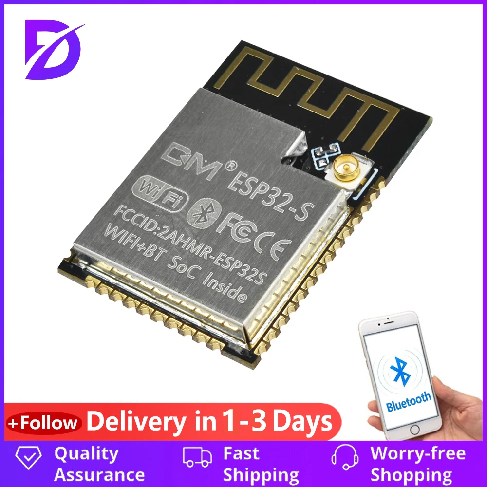 ESP32S ESP32 WIFI Bluetooth Wireless Modul ESP-32S Seriell Zu Dual Core 32 Bit CPU Power Board 2,4 GHz IPEX Antenne für Arduino