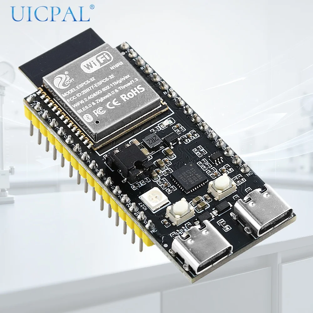CP2102 ESP32 C5 N16R8 Development Board Dual-frequency 2.4G 5GHz WiFi Module WIFI6 32PIN ESP32-C5 TYPE-C 8MB PSRAM 16MB FLASH