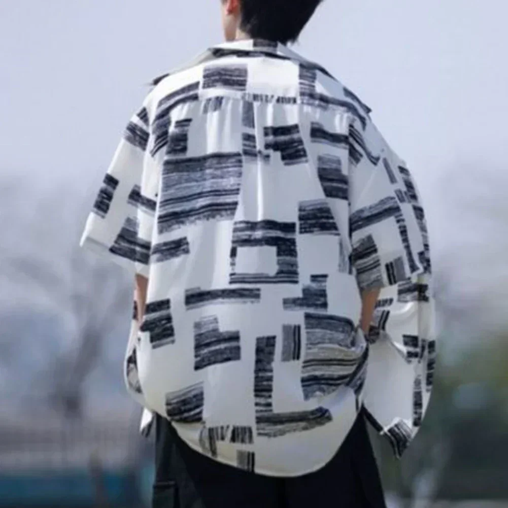 

Daily Casual Wear Hawaiian Beach Tops Loose Fit Men's Shirt Fashion Slight Stretch Elasticity Vacation Ready Shirt