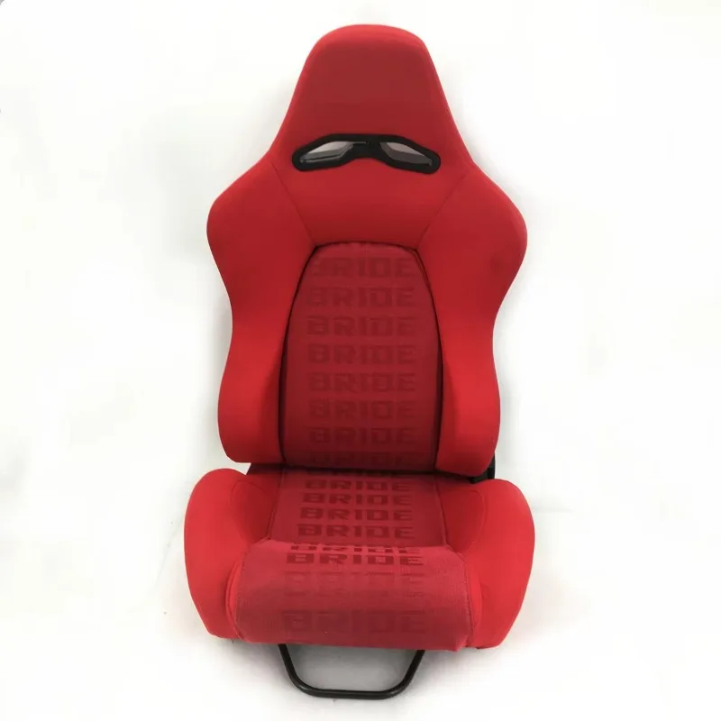 

BJYD Reclinable Full Red Fabric Ergo Car Racing Seat With Slider Rails Accessories Adjustor